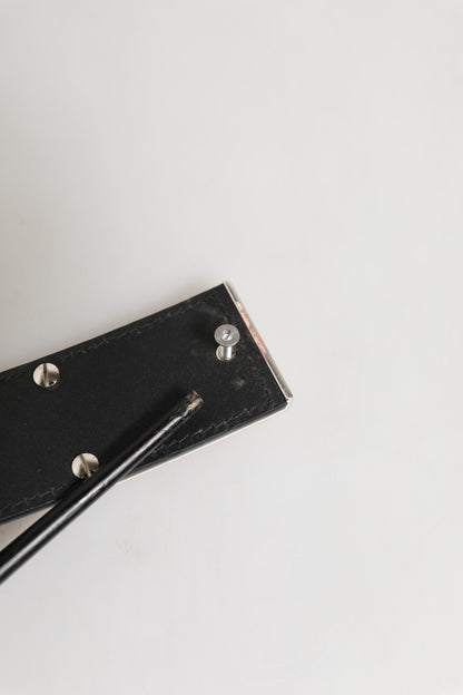 Ceinture classique en cuir noir Dolce & Gabbana avec boucle en métal et logo