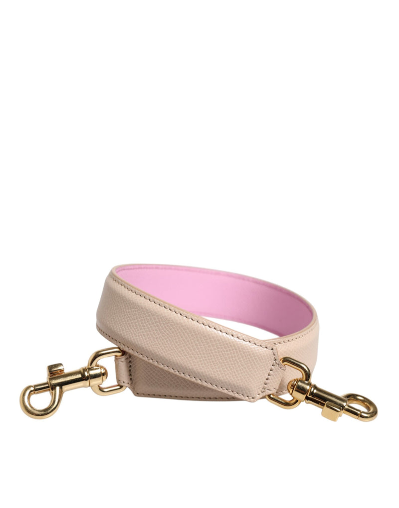 Dolce & Gabbana Sac à Main en Cuir Beige Rose avec Bandoulière