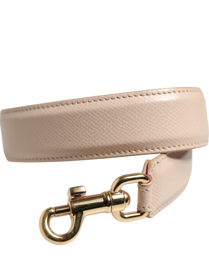 Dolce & Gabbana Sac à Main en Cuir Beige Rose avec Bandoulière