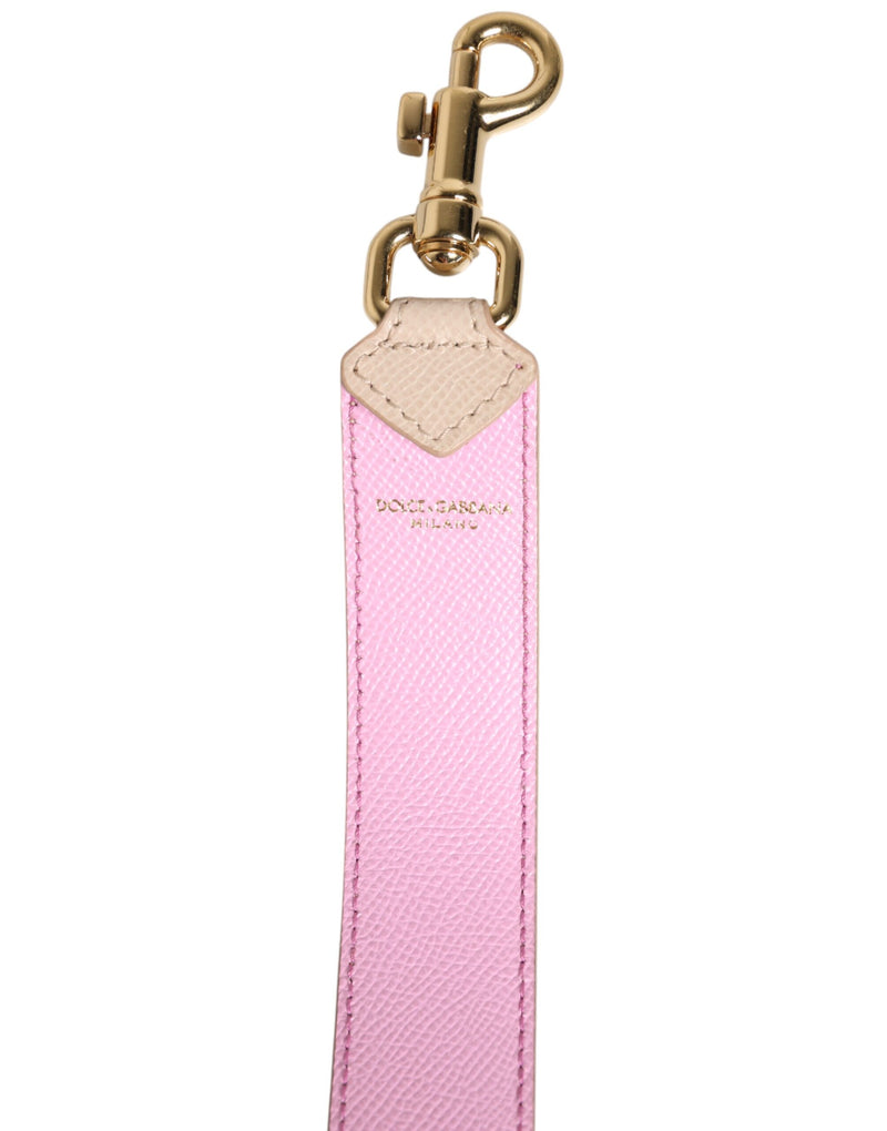 Dolce & Gabbana Sac à Main en Cuir Beige Rose avec Bandoulière