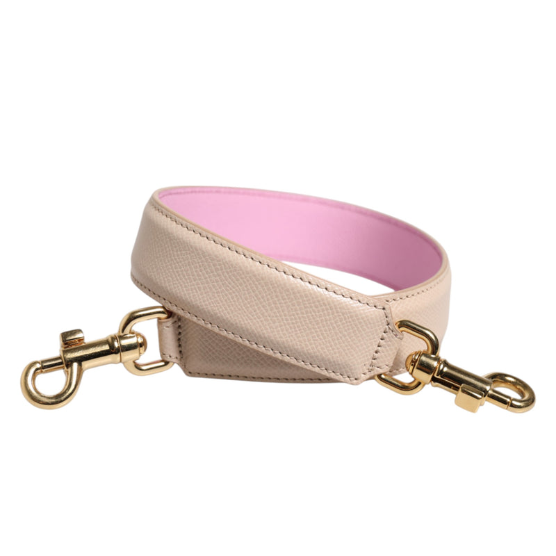 Dolce & Gabbana Sac à Main en Cuir Beige Rose avec Bandoulière