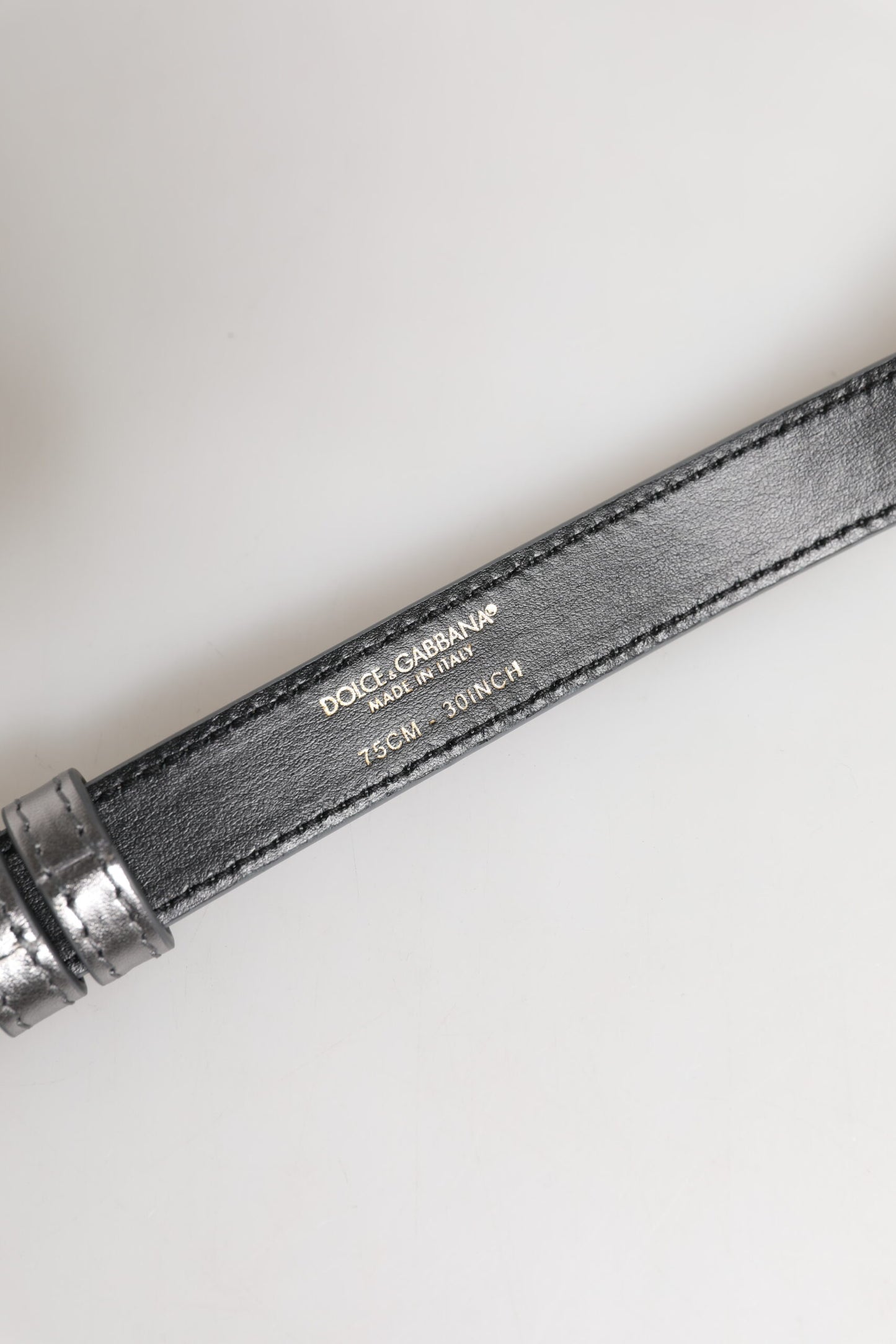 Dolce & Gabbana zilveren metalen tailleband met gegraveerd logo