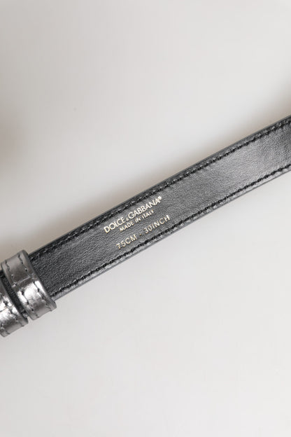 Dolce & Gabbana zilveren metalen tailleband met gegraveerd logo