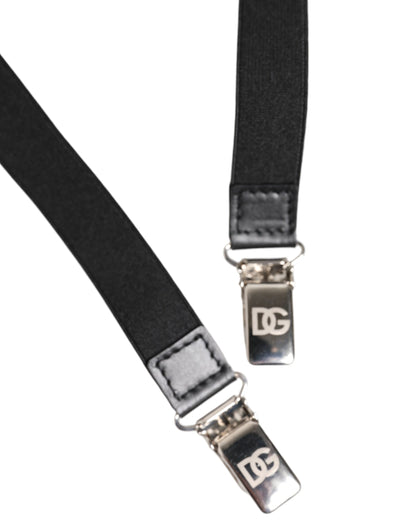 Dolce & Gabbana Zwarte Leren Logo Brede Taille Riem Jarretel