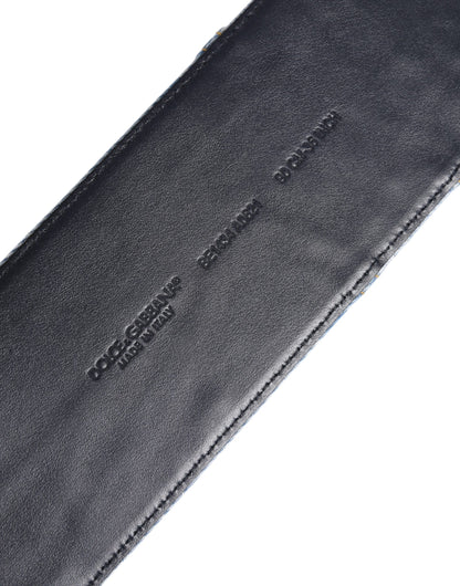 Ceinture Dolce & Gabbana en denim bleu bicolore avec boucle en métal doré