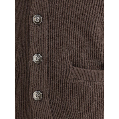 Cardigan côtelé Brunello Cucinelli