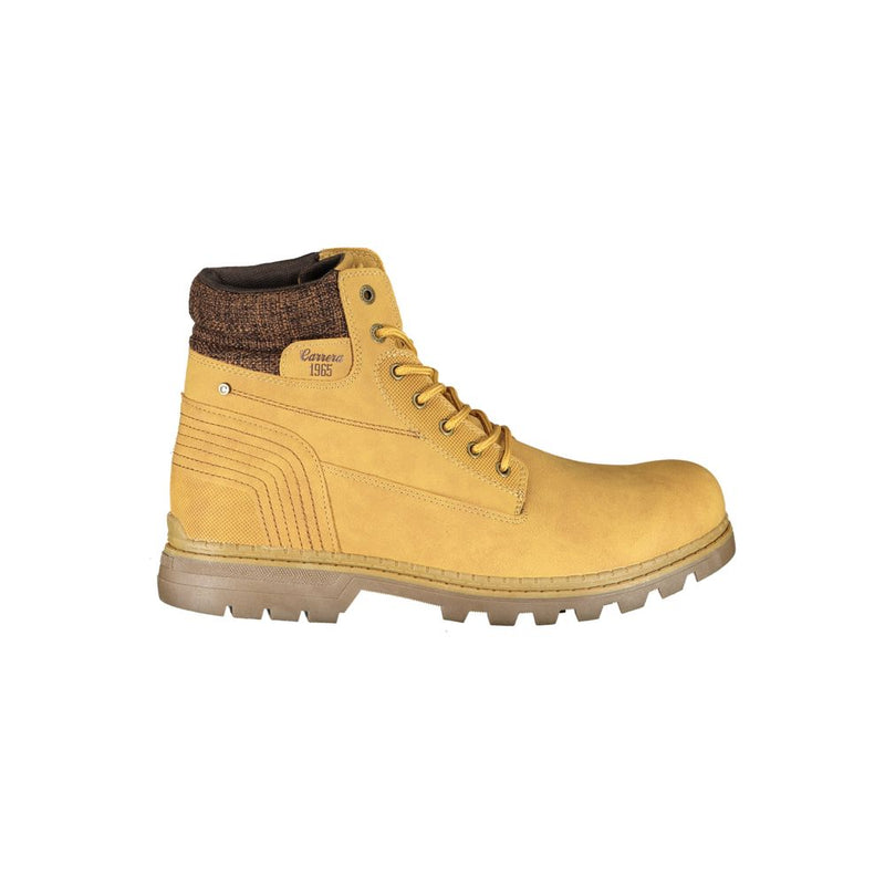 Carrera Yellow Polyester Ankle Boots with Laces for Men