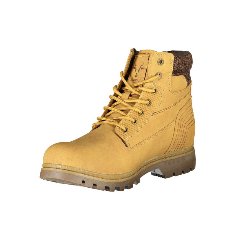 Carrera Yellow Polyester Ankle Boots with Laces for Men