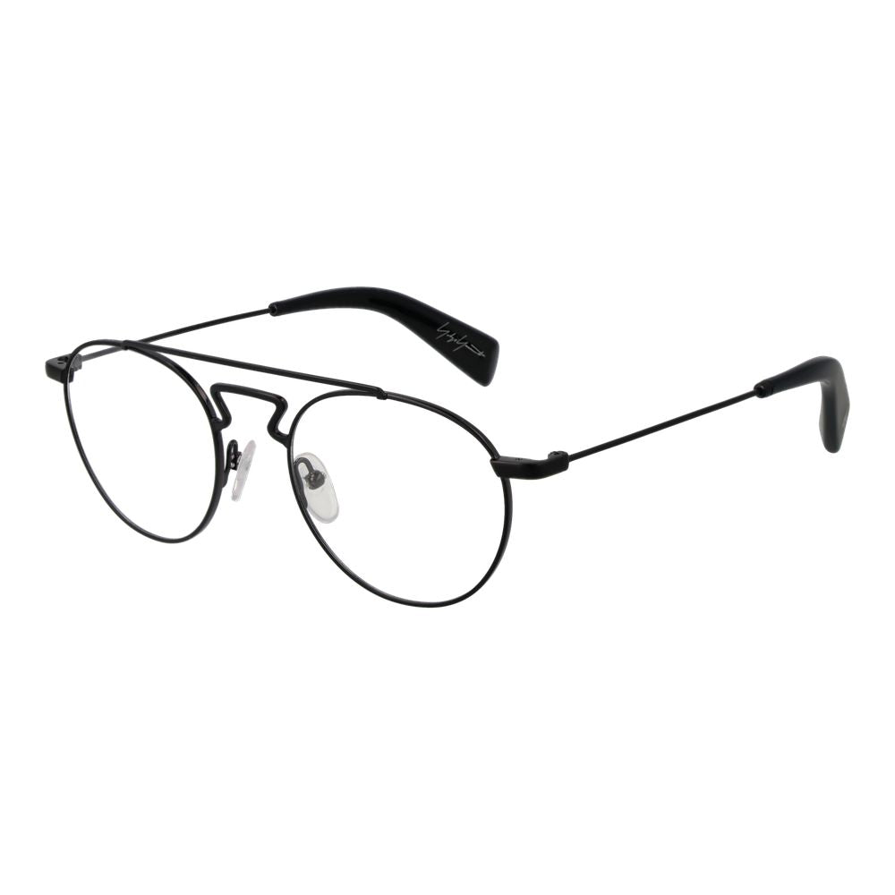 Yohji Yamamoto Black Men's Aviator Glasses Frame