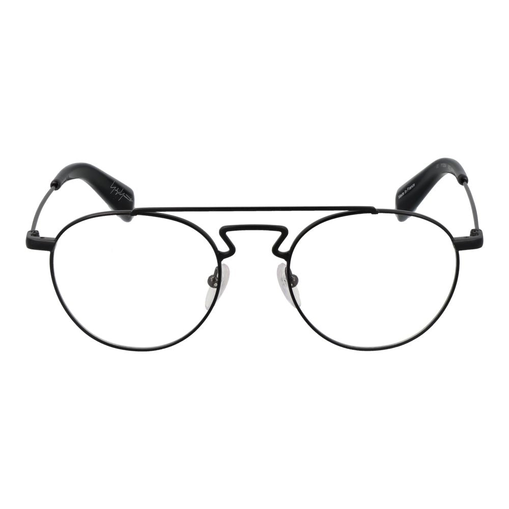 Yohji Yamamoto Black Men's Aviator Glasses Frame