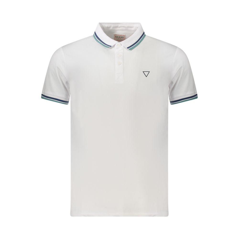 Polo Shirt Guess Jeans Blanc en Coton pour Hommes