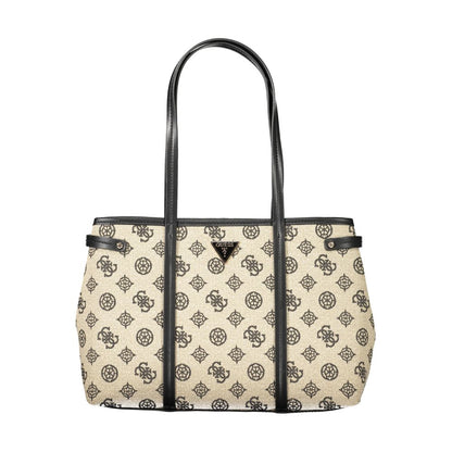 Sac à main Guess Jeans en coton beige pour femme