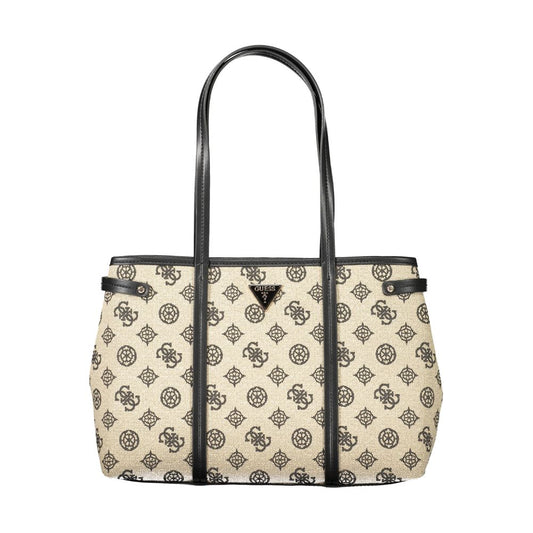 Sac à main Guess Jeans en coton beige pour femme