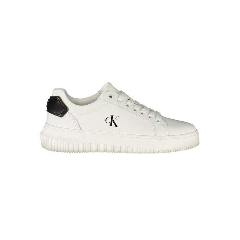 Calvin Klein White Leather Women Sneaker - Chic Comfort for Every Occasion