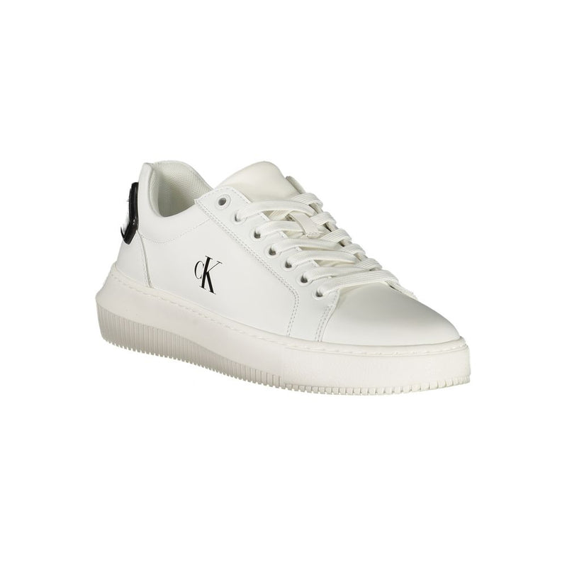 Calvin Klein White Leather Women Sneaker - Chic Comfort for Every Occasion