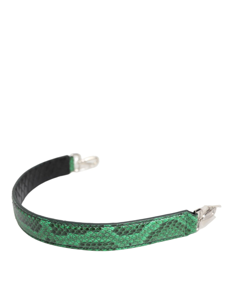 Dolce & Gabbana Black Green Exotic Leather Shoulder Strap