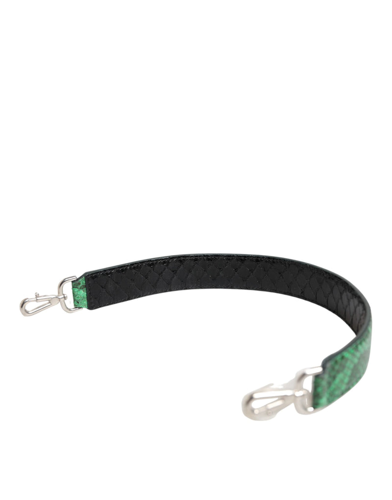 Dolce & Gabbana Black Green Exotic Leather Shoulder Strap