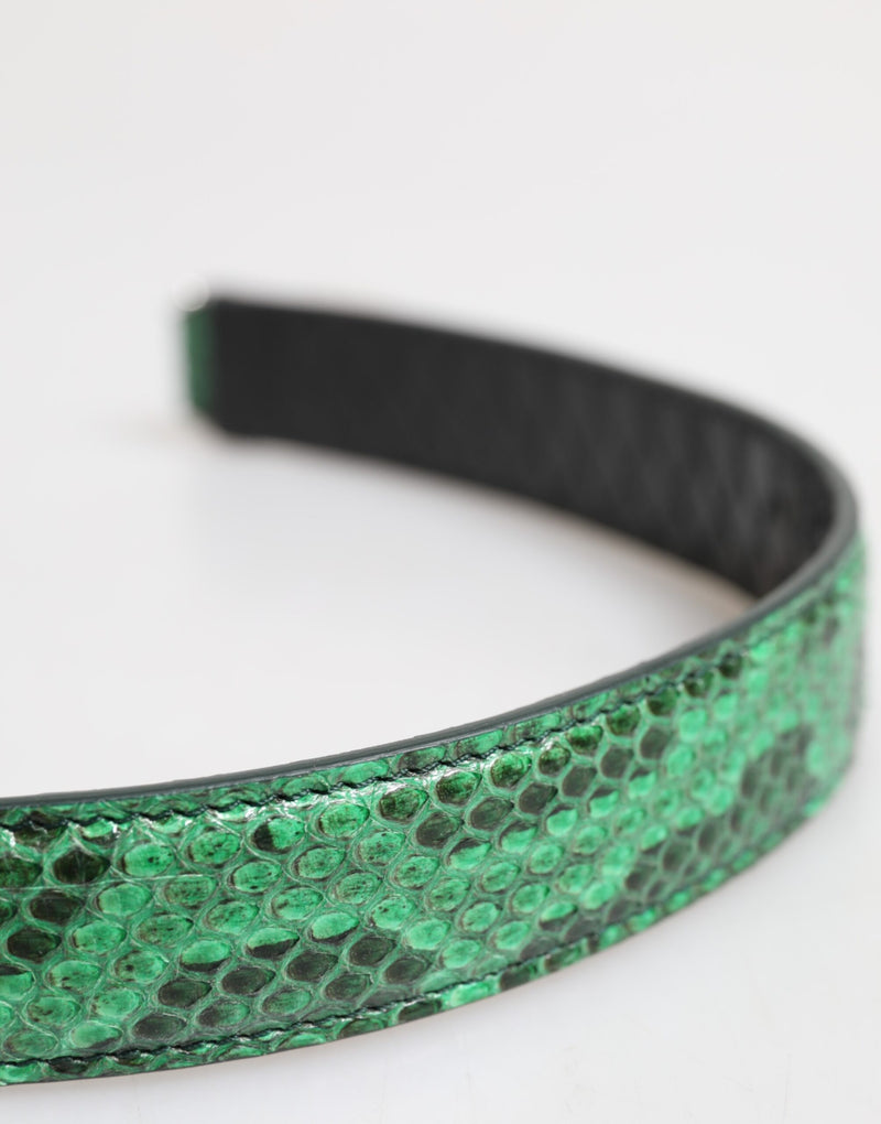 Dolce & Gabbana Black Green Exotic Leather Shoulder Strap