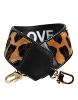 Dolce & Gabbana Black Leopard Print Reversible Shoulder Strap