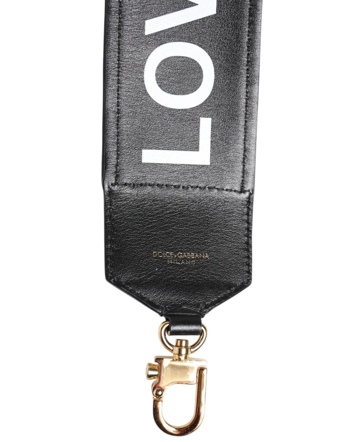 Dolce & Gabbana Black Leopard Print Reversible Shoulder Strap