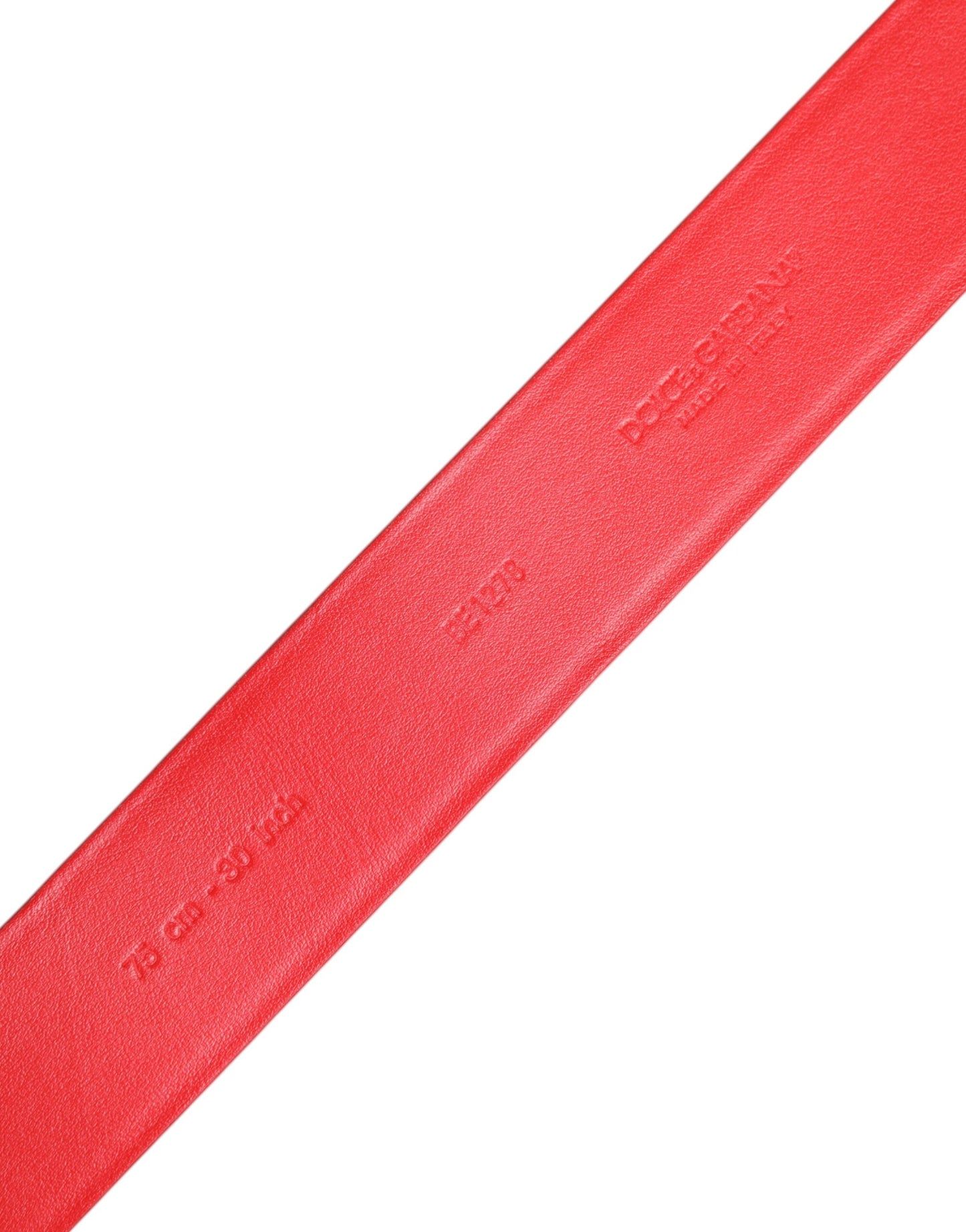 Ceinture Dolce & Gabbana en cuir de veau rouge avec boucle en métal ornée