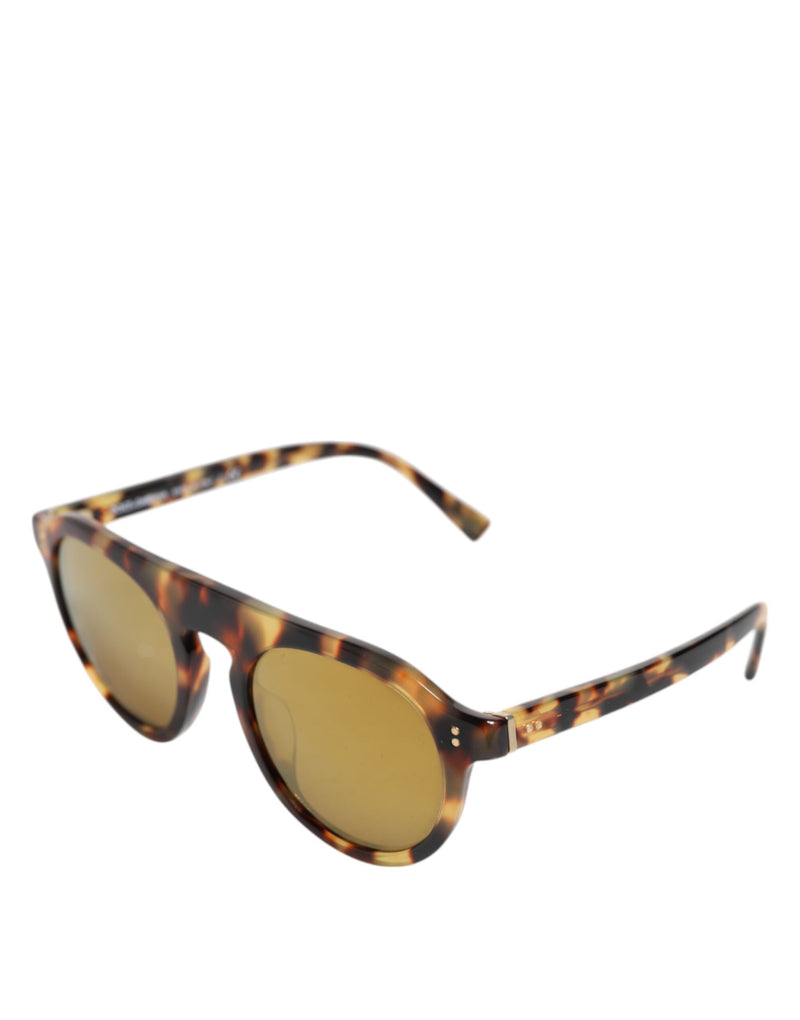 Dolce & Gabbana DG4306 Brown Acetate Round Leopard Print Sunglasses