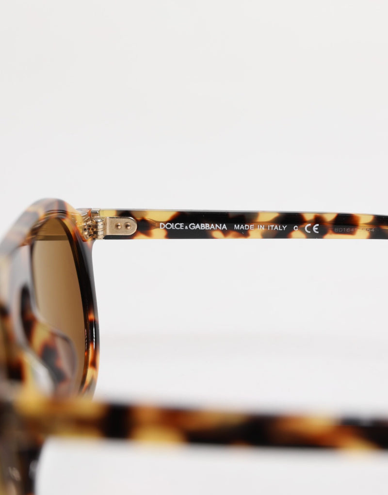 Dolce & Gabbana DG4306 Brown Acetate Round Leopard Print Sunglasses