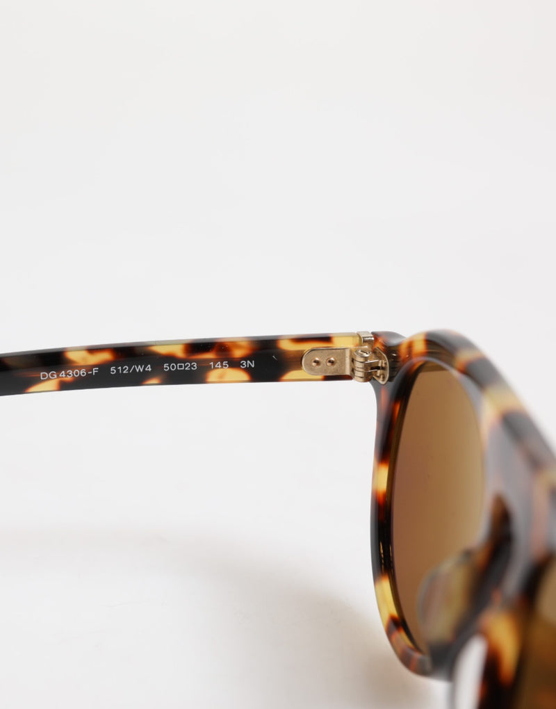 Dolce & Gabbana DG4306 Brown Acetate Round Leopard Print Sunglasses
