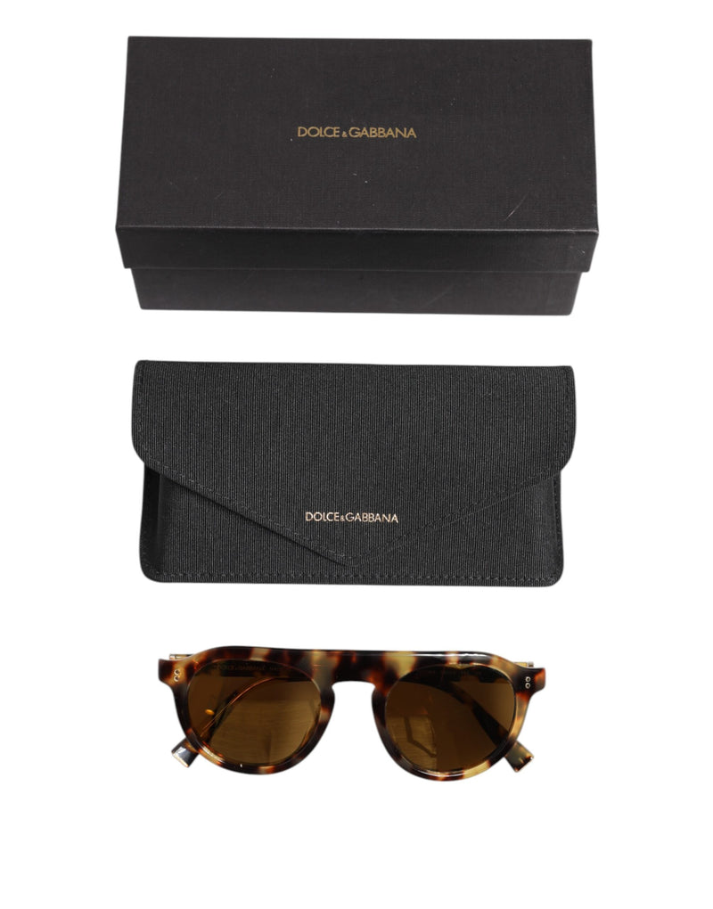 Dolce & Gabbana DG4306 Brown Acetate Round Leopard Print Sunglasses