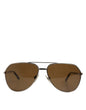 Dolce & Gabbana DG2073 Silver Steel Classic Pilot Brown Lens Zonnebril