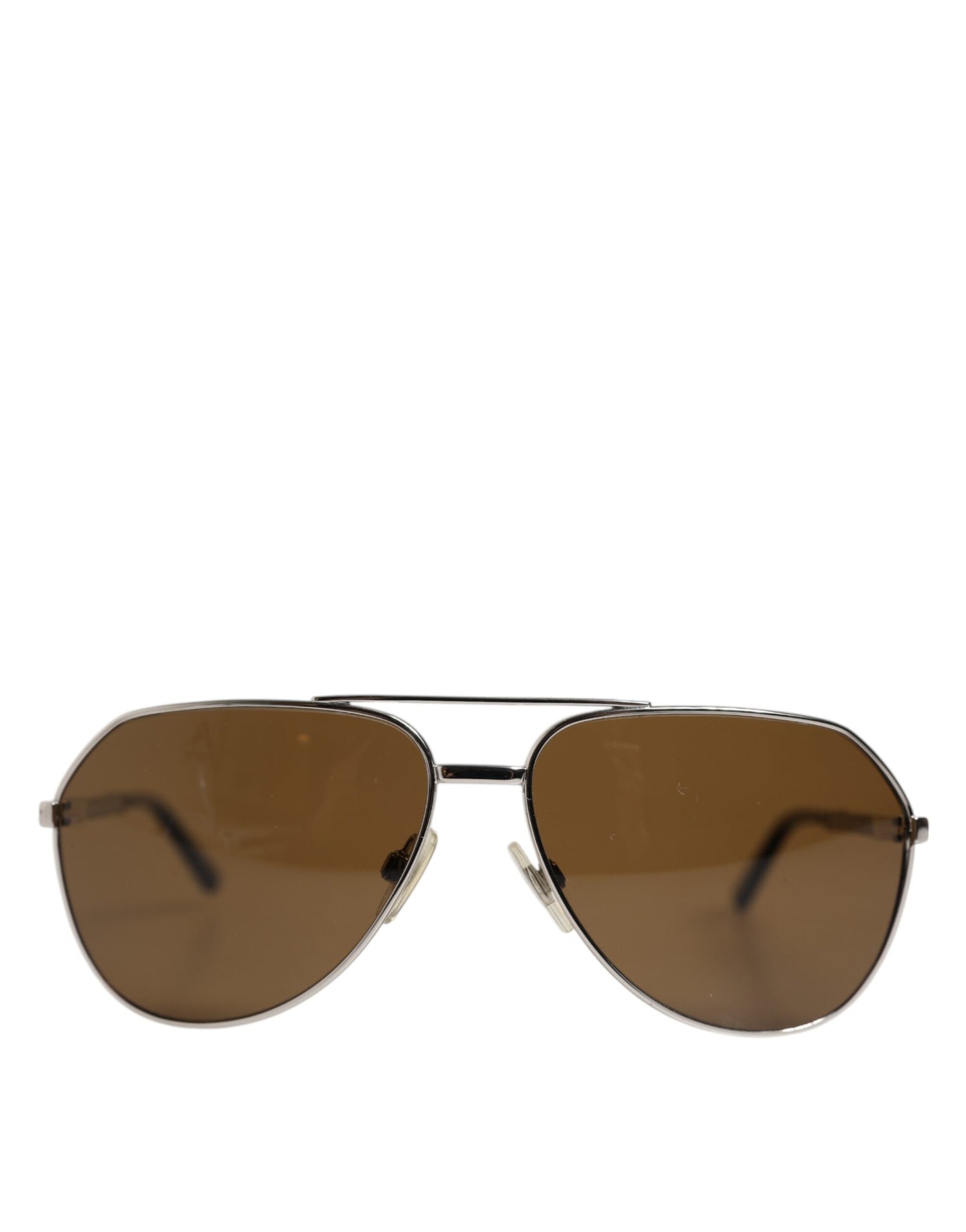 Dolce & Gabbana DG2073 Silver Steel Classic Pilot Brown Lens Zonnebril