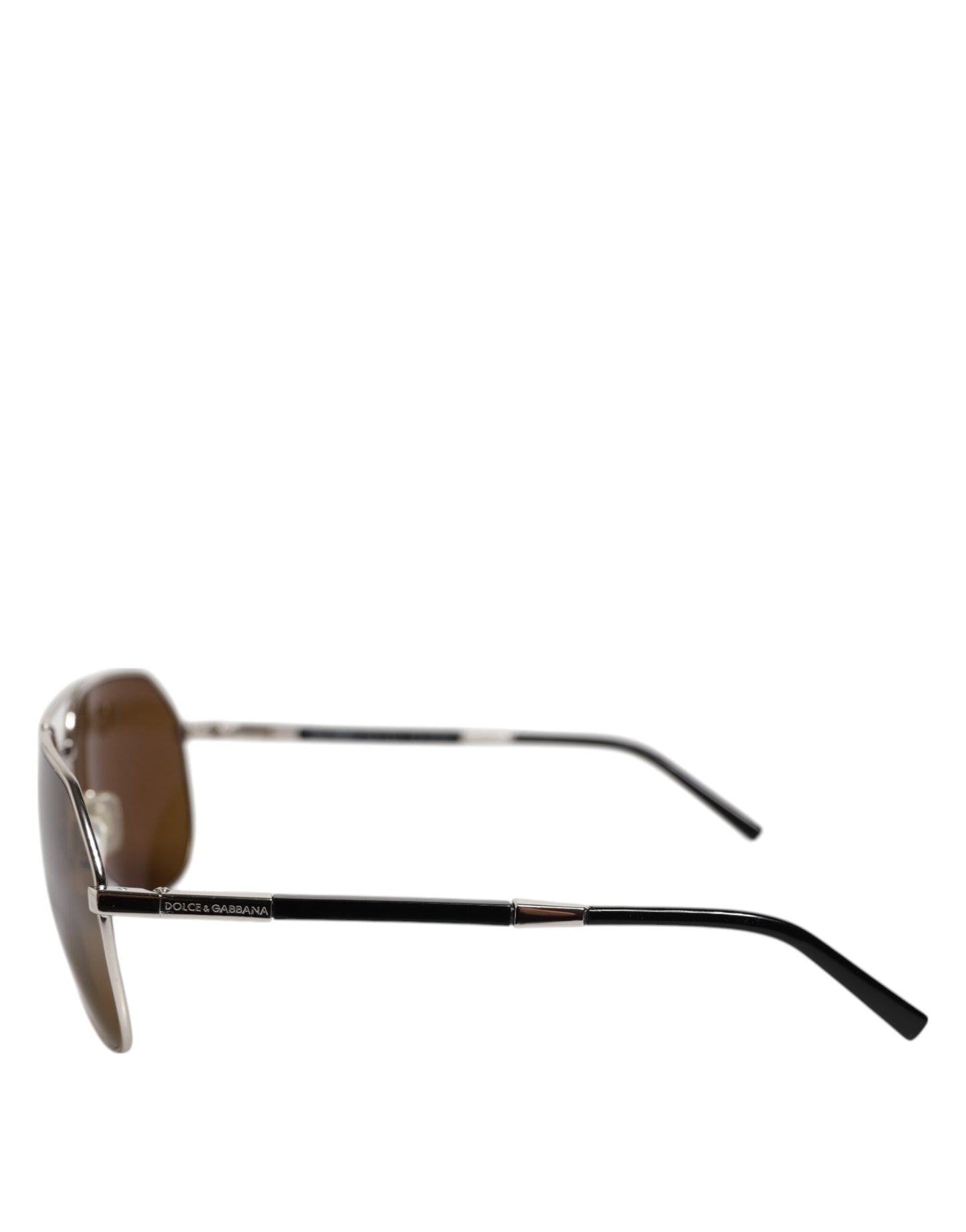 Dolce & Gabbana DG2073 Silver Steel Classic Pilot Brown Lens Zonnebril