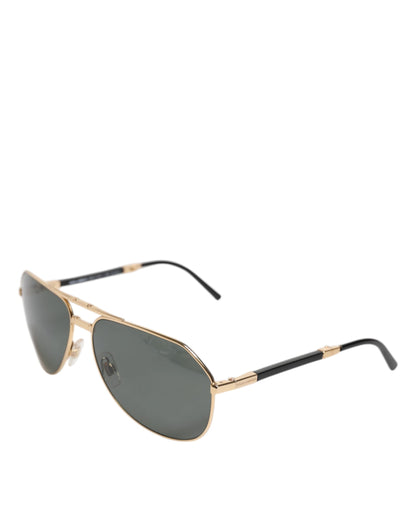 Dolce & Gabbana Gold DG2106K Pilot Frame Getinte Lens Gepolariseerde Zonnebril
