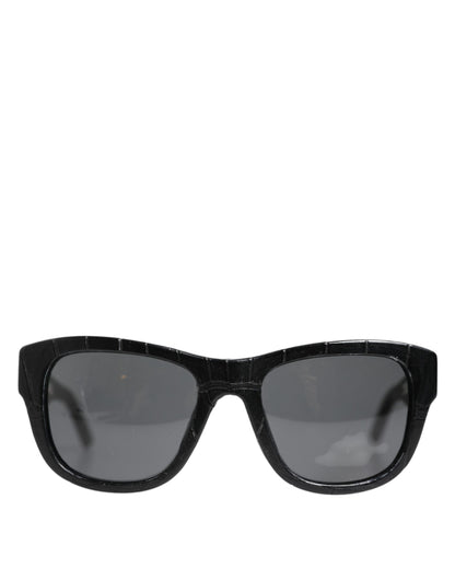 Dolce & Gabbana zwart leren montuur DG4177 zonnebril met getinte glazen