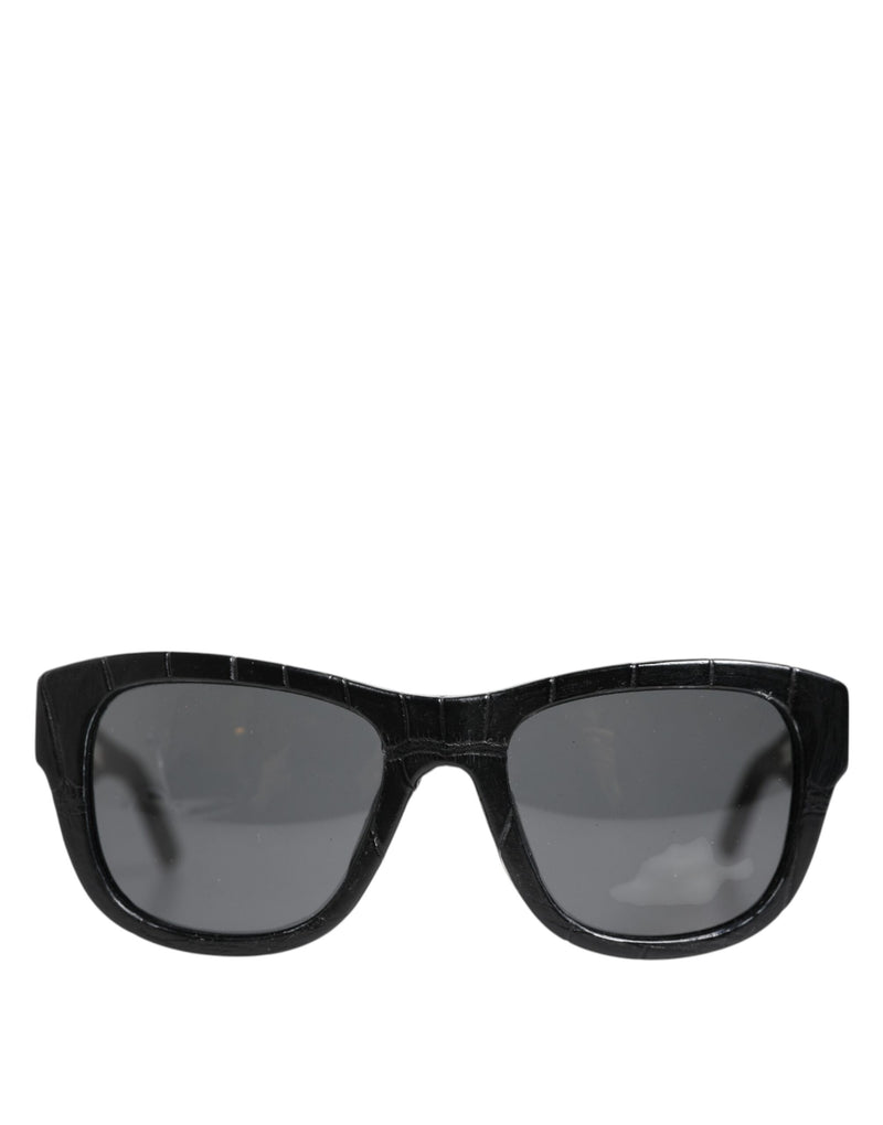 Lunettes de soleil Dolce & Gabbana DG4177 en cuir noir