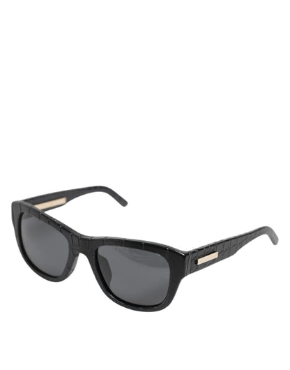 Dolce & Gabbana zwart leren montuur DG4177 zonnebril met getinte glazen