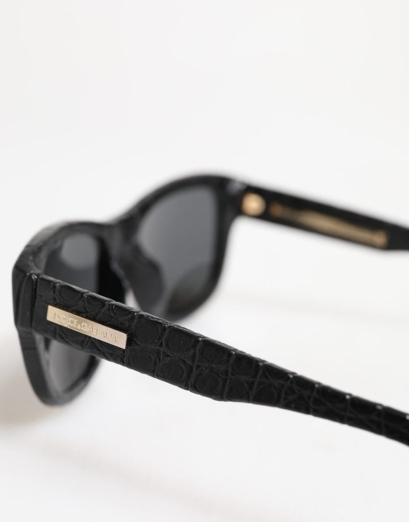 Lunettes de soleil Dolce & Gabbana DG4177 en cuir noir