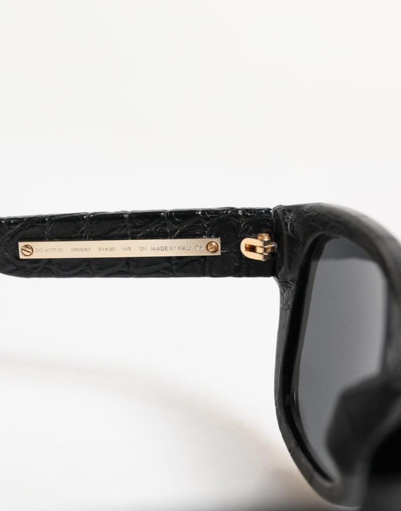 Lunettes de soleil Dolce & Gabbana DG4177 en cuir noir