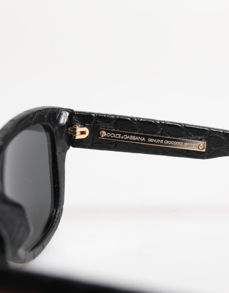 Lunettes de soleil Dolce & Gabbana DG4177 en cuir noir