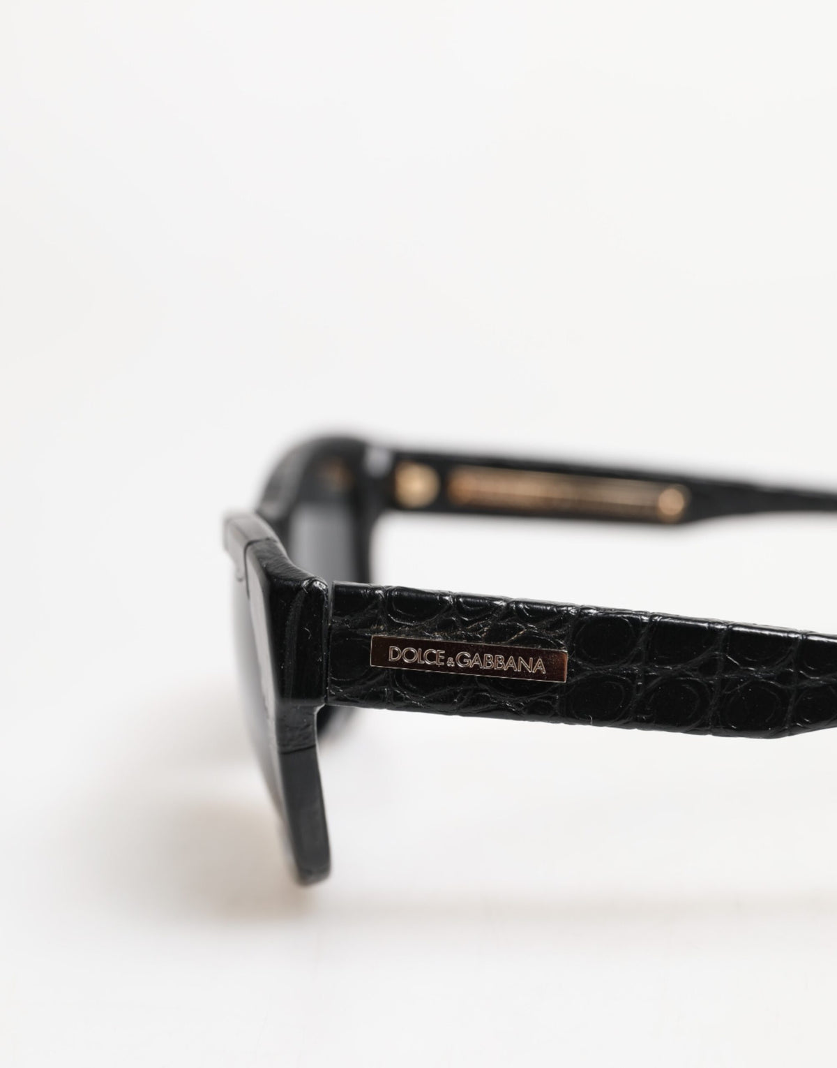 Lunettes de soleil Dolce & Gabbana DG4177 en cuir noir