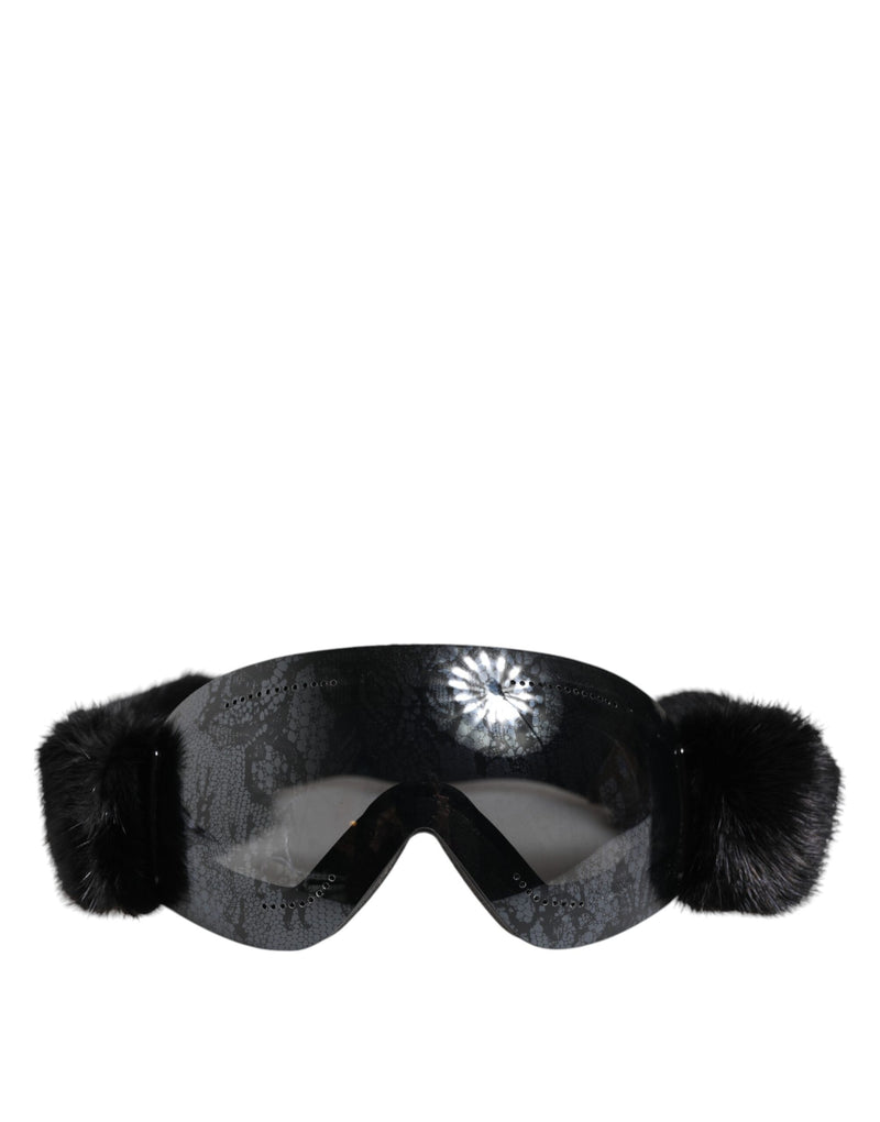 Dolce & Gabbana BI0759 Black Lace Mirrored Ski Goggles
