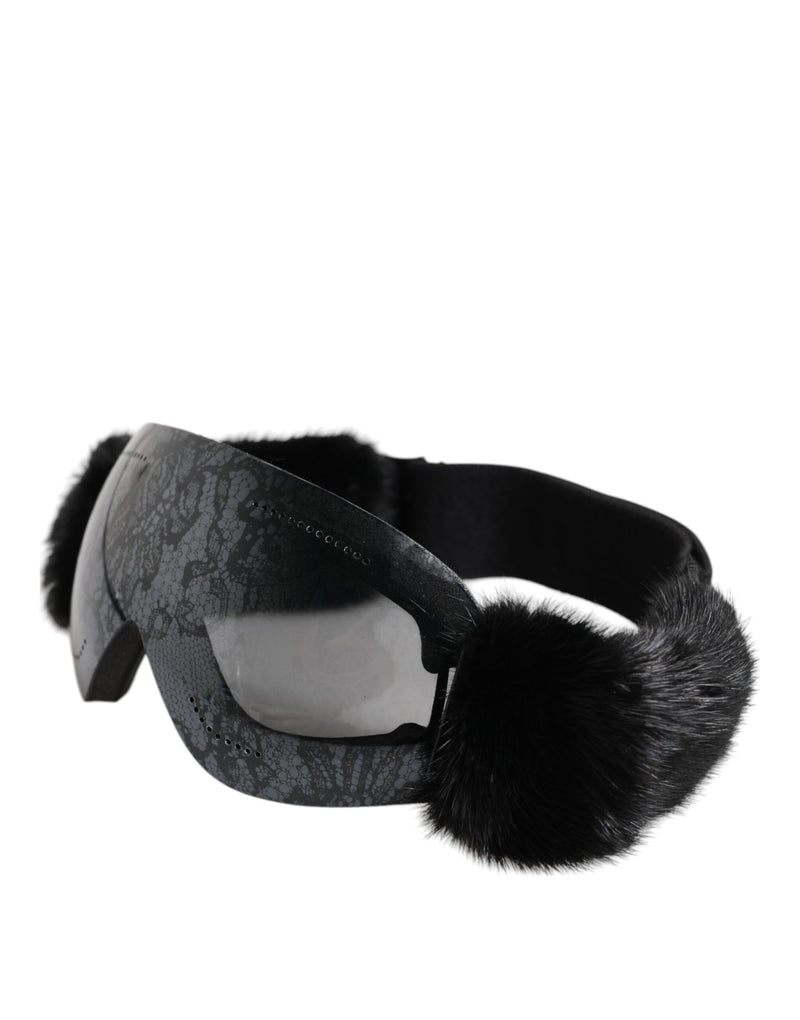 Dolce & Gabbana BI0759 Black Lace Mirrored Ski Goggles