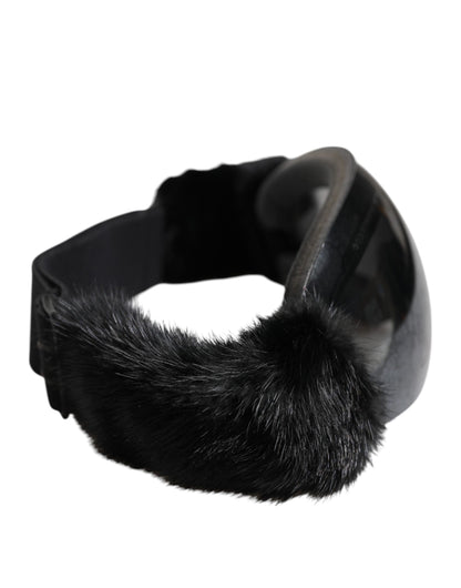 Dolce & Gabbana Zwarte Bi0759 Kanten Spiegelende Skibril Masker Zonnebril