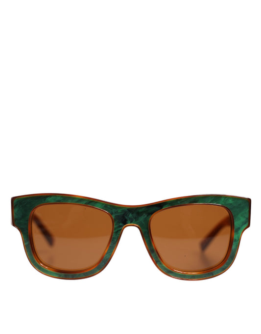 Dolce & Gabbana Groen Bruin Gemarmerd Acetaat DG4379-F Eyewear Zonnebril