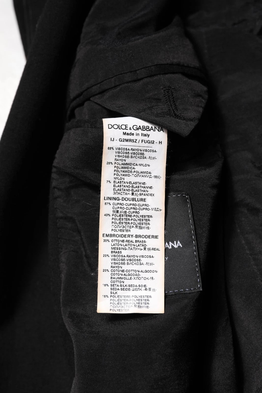 Dolce &amp; Gabbana, veste-blazer noire en viscose, modèle DG Crown.