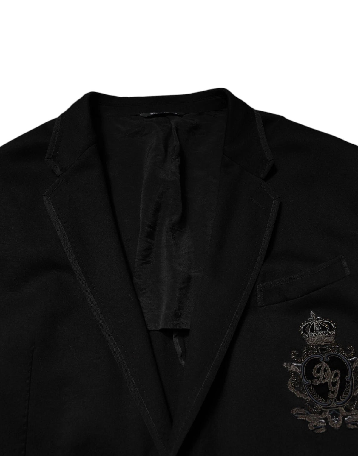 Dolce &amp; Gabbana, veste-blazer noire en viscose, modèle DG Crown.