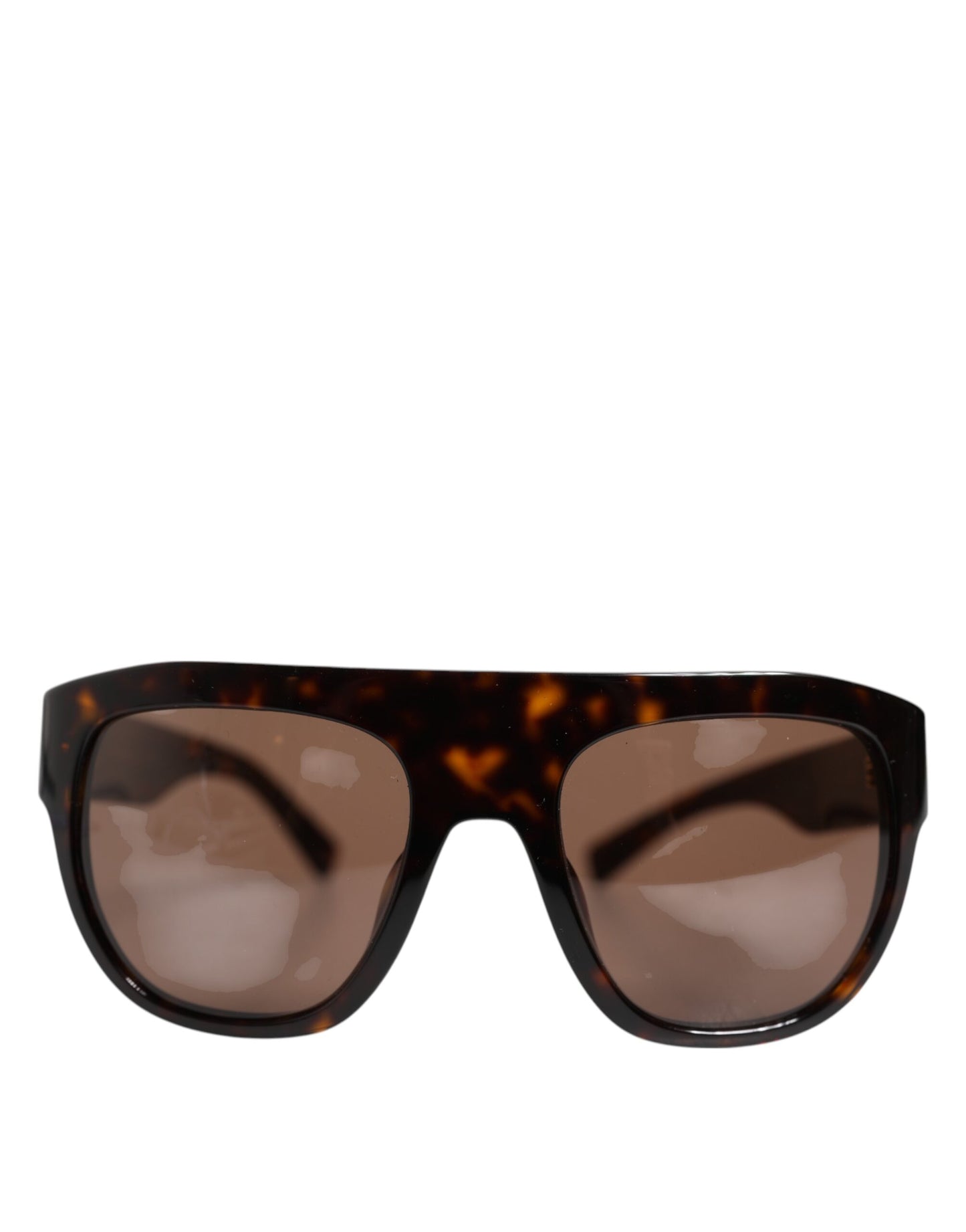 Dolce & Gabbana Dark Brown Havana DG4398F Vierkante Montuur Zonnebril