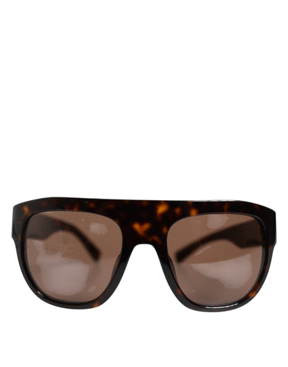 Dolce & Gabbana Dark Brown Havana DG4398F Vierkante Montuur Zonnebril