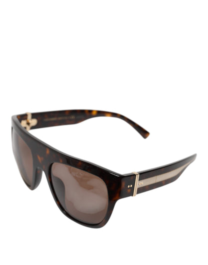 Dolce & Gabbana Dark Brown Havana DG4398F Vierkante Montuur Zonnebril