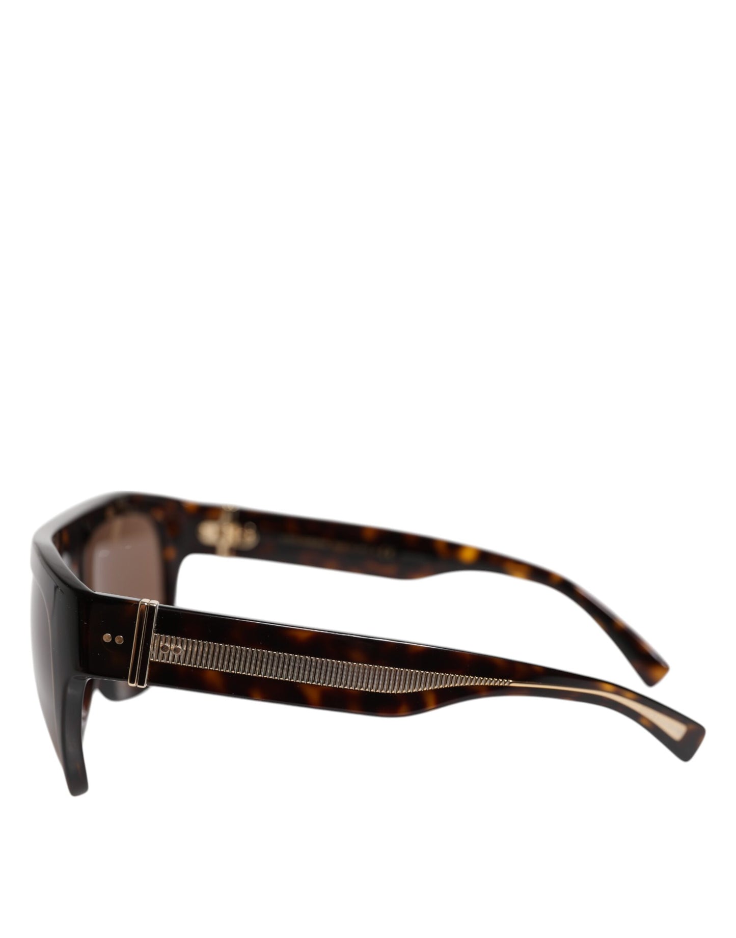Dolce & Gabbana Dark Brown Havana DG4398F Vierkante Montuur Zonnebril